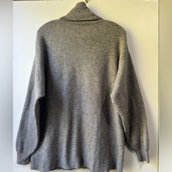 Free People Women’s Gray Oversized Softly Structured Knit Tunic Sweater Sz S - Picture 5 of 10